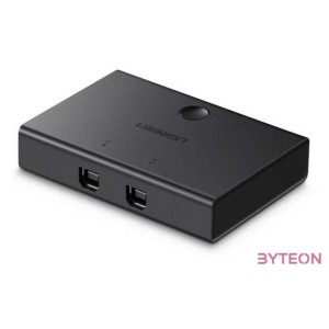 UGREEN 30345 2 port KVM kapcsoló USB, USB2.0 (fekete)