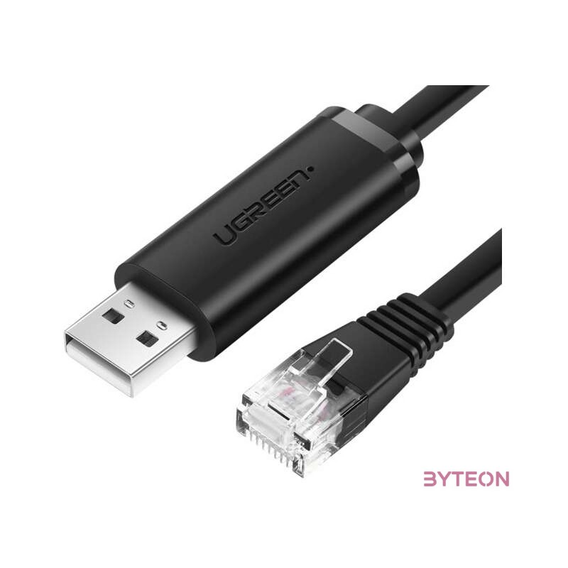 UGREEN CM204, USB - RJ45 konzolkábel hálózati eszközökhöz, 1,5 m (fekete)