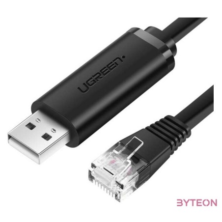 UGREEN CM204, USB - RJ45 konzolkábel hálózati eszközökhöz, 1,5 m (fekete)