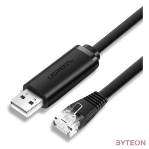 UGREEN CM204, USB - RJ45 konzolkábel hálózati eszközökhöz, 1,5 m (fekete)