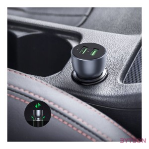 UGREEN CD213 QC 3.0 autós töltő, 2xUSB, 36W (szürke)