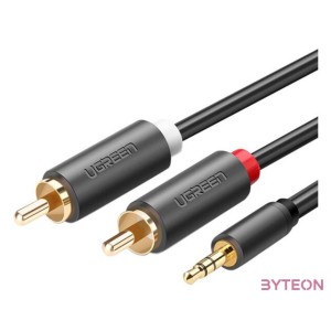 UGREEN AV102 kábel 2x RCA (Cinch) jack 3,5 mm 10 m (fekete)