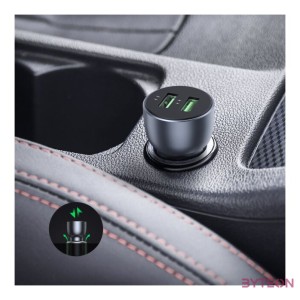 UGREEN CD213 QC 3.0 autós töltő, 2xUSB, 36W (szürke)