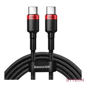 Baseus Cafule USB-C  USB-C kábel, QC 3.0, PD 2.0, 100 W, 5A, 2 m (piros-fekete)