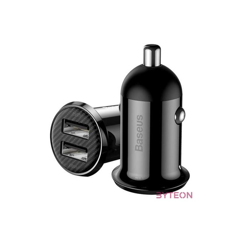 Baseus Grain Pro 2x USB 4.8A autós töltő (fekete)