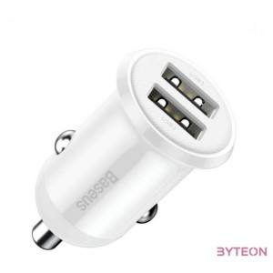 Baseus Grain Pro 2x USB 4.8A autós töltő (fehér)