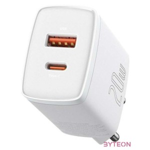 Baseus kompakt gyorstöltő, USB, USB-C, 20 W (fehér)