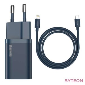 Baseus Super Si Quick Charger 1C 20W fali töltő 1 m-es USB-C-villámkábellel (kék)