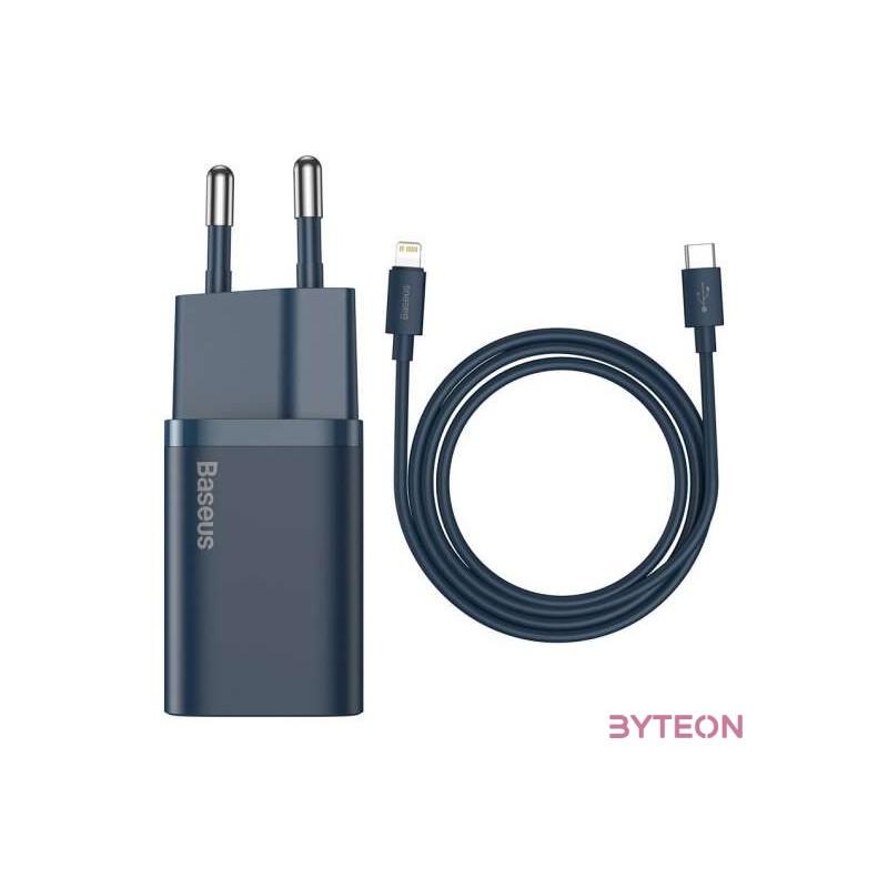 Baseus Super Si Quick Charger 1C 20W fali töltő 1 m-es USB-C-villámkábellel (kék)