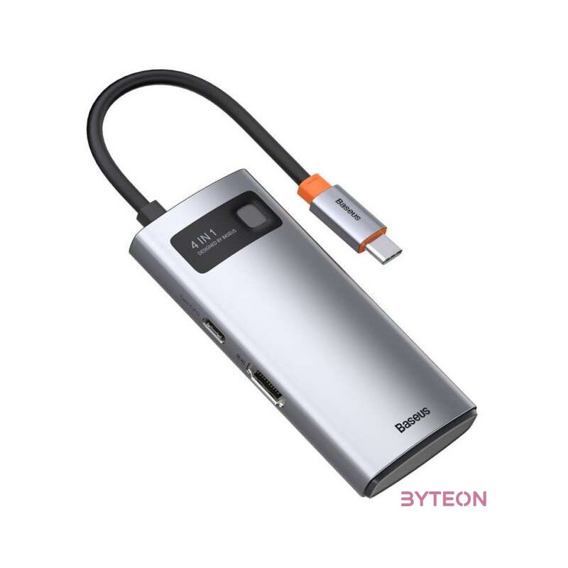 Baseus Metal Gleam Series 4 az 1-ben hub, USB-C - USB 3.0  USB 2.0  HDMI  USB-C PD