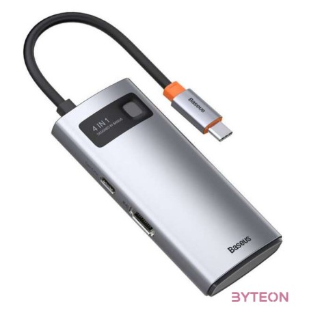 Baseus Metal Gleam Series 4 az 1-ben hub, USB-C - USB 3.0  USB 2.0  HDMI  USB-C PD