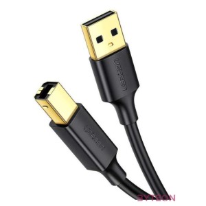 UGREEN US135 USB 2.0 AB nyomtatókábel, aranyozott, 1 m (fekete)