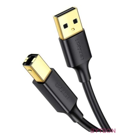 UGREEN US135 USB 2.0 AB nyomtatókábel, aranyozott, 1 m (fekete)