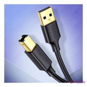UGREEN US135 USB 2.0 AB nyomtatókábel, aranyozott, 1 m (fekete)