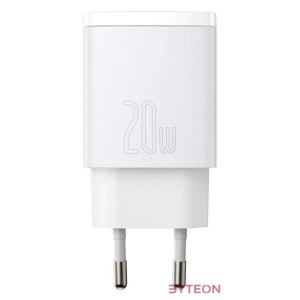 Baseus kompakt gyorstöltő, USB, USB-C, 20 W (fehér)