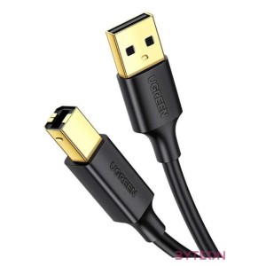 UGREEN US135 USB 2.0 AB nyomtatókábel, aranyozott, 1 m (fekete)