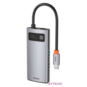 Baseus Metal Gleam Series 4 az 1-ben hub, USB-C - USB 3.0  USB 2.0  HDMI  USB-C PD