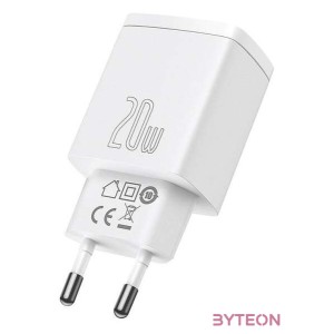 Baseus kompakt gyorstöltő, USB, USB-C, 20 W (fehér)