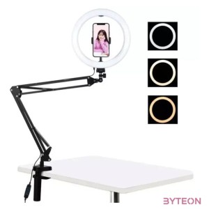 Állvány , asztali állvány LED kliphez 26 cm vlog , stream Puluz PKT3090B telefonhoz