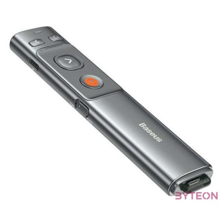 Baseus Orange Dot multifunkcionális távirányító prezentációkhoz, lézermutatóval, újratölthető (szürke)