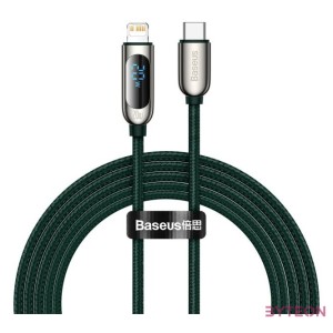 USB-C-Lightning Baseus kijelzőkábel, PD, 20 W, 2 m (zöld)