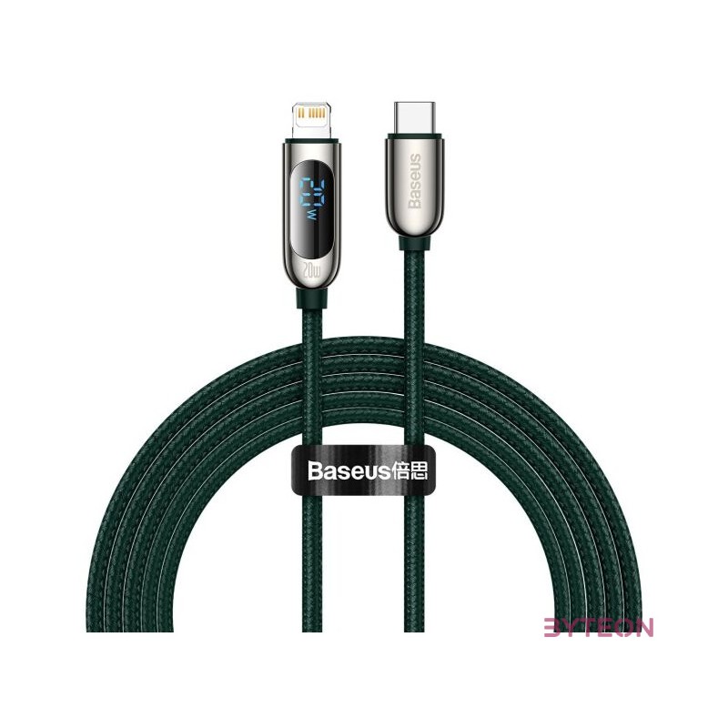 USB-C-Lightning Baseus kijelzőkábel, PD, 20 W, 2 m (zöld)