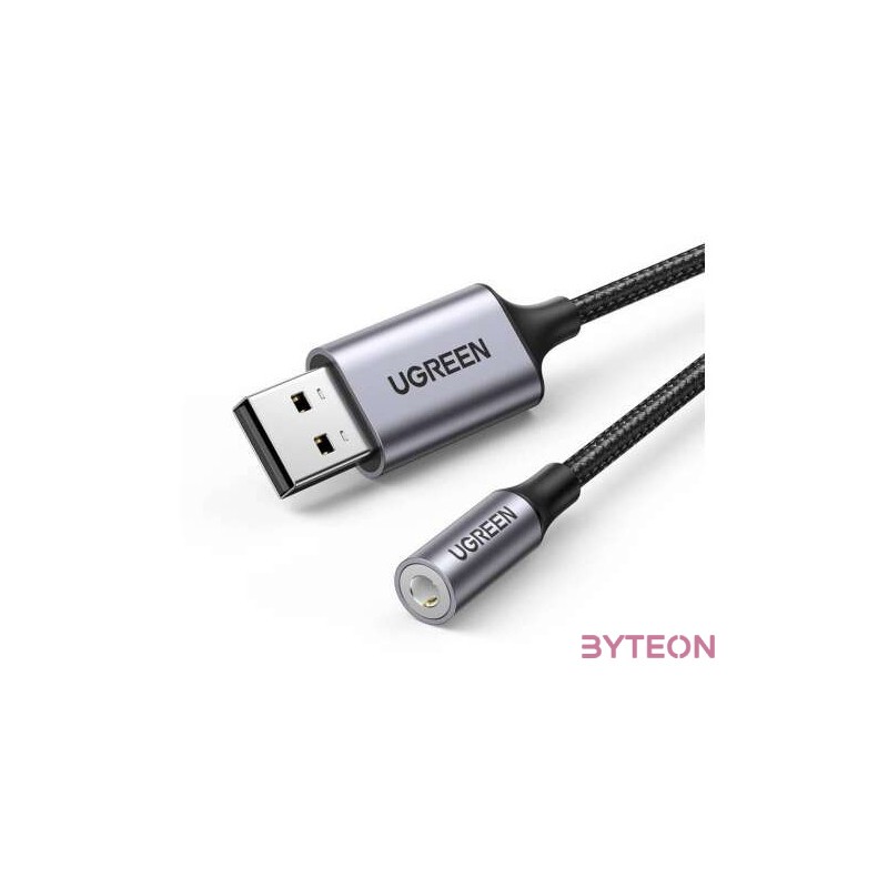 UGREEN CM477 audioadapter, USB-mini Jack 3.5 mm-es AUX (szurke)