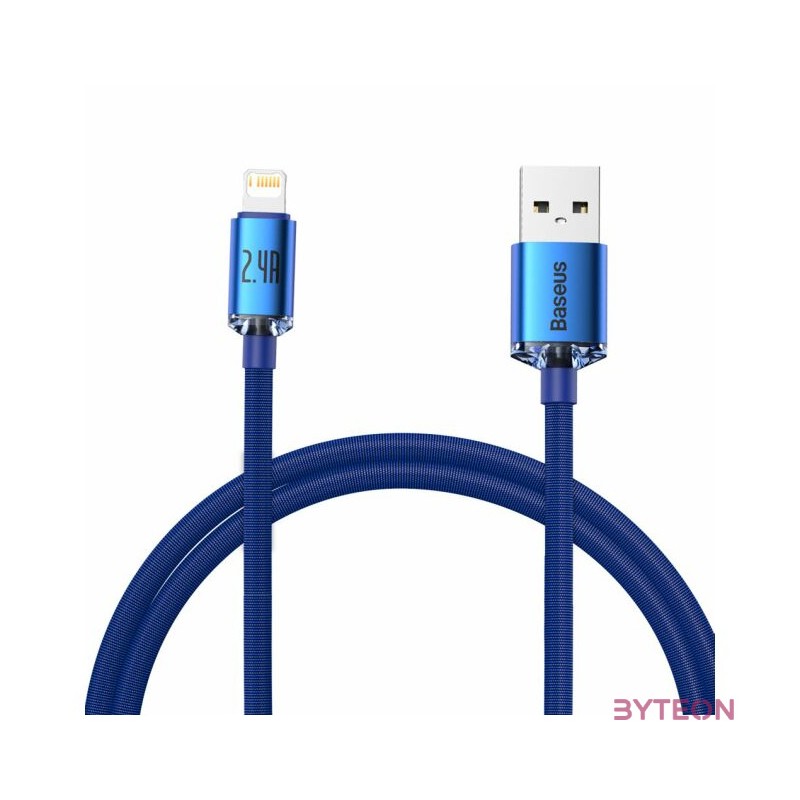 USB-kábel a Lightning Baseus Crystal Shine, 2.4A, 1.2m (kék)