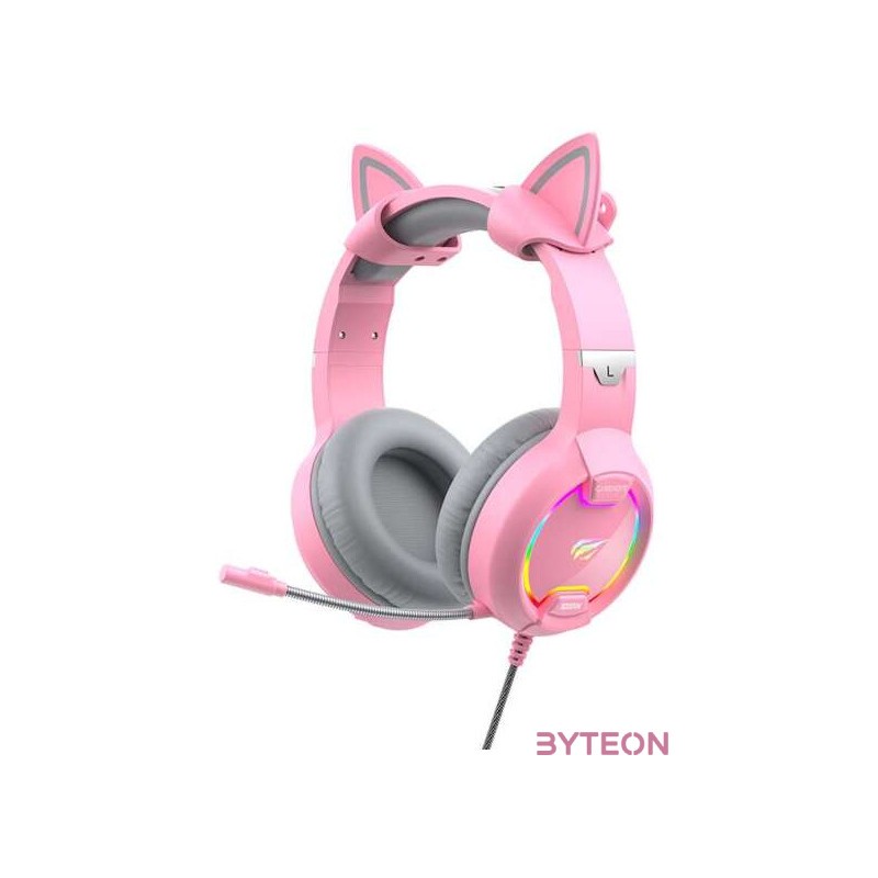 Havit GAMENOTE H2233d játék fejhallgató RGB (rózsaszín)