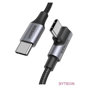 USB-C-USB-C kábel, ferde UGREEN US334 5A, PD 100W, 2m (fekete)