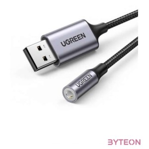 UGREEN CM477 audioadapter, USB-mini Jack 3.5 mm-es AUX (szurke)