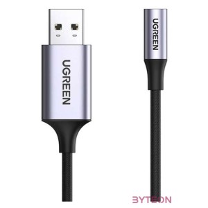 UGREEN CM477 audioadapter, USB-mini Jack 3.5 mm-es AUX (szurke)