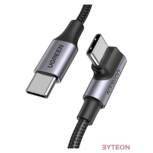 USB-C-USB-C kábel, ferde UGREEN US334 5A, PD 100W, 2m (fekete)