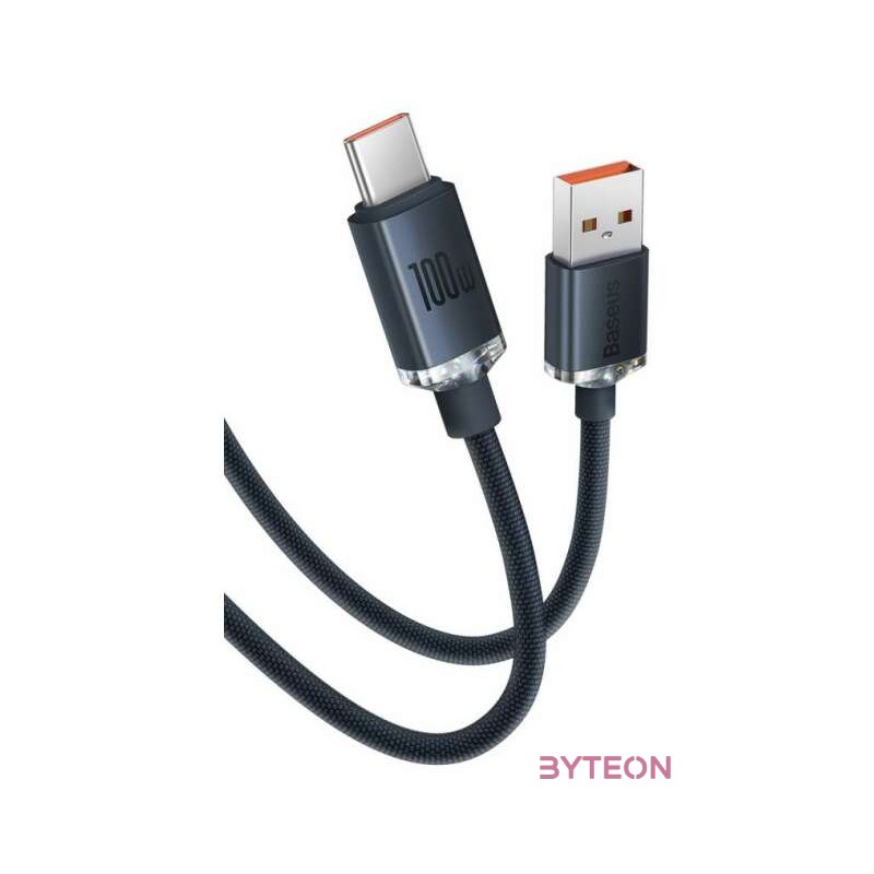 USB-kábel a USB-C Baseus Crystal Shine, 100W, 1.2m (Fekete)
