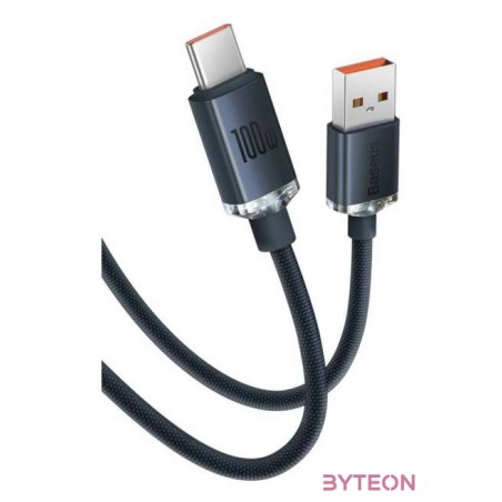 USB-kábel a USB-C Baseus Crystal Shine, 100W, 1.2m (Fekete)