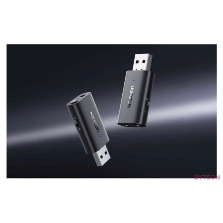 UGREEN CM523 Audio adapter, USB-A 3,5 mm-es csatlakozóra, Bluetooth 5.1 (fekete)