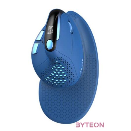 Delux M618XSD vezeték nélküli vertikális, ergonomikus egér BT2.4G RGB (kék)