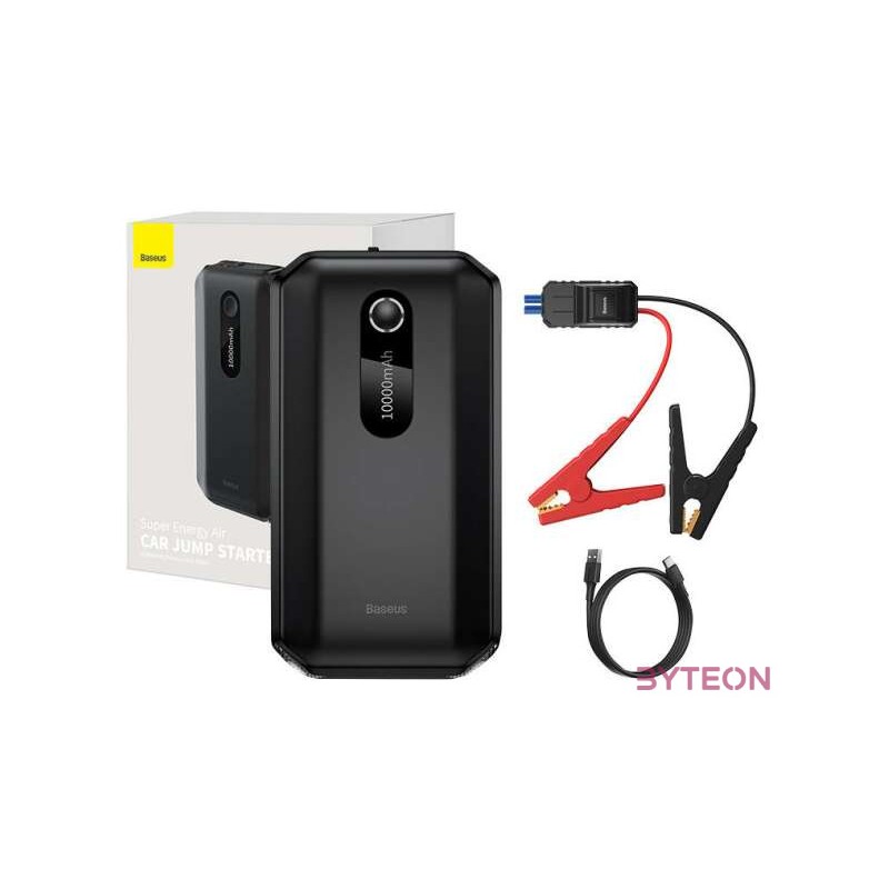 Baseus Super Energy Car Jump Starter Powerbank , Indító, 10000mAh, 1000A, USB (fekete)