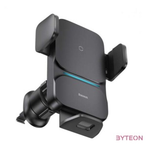 Baseus Wisdom vezeték nélküli töltés elektromos autó telefon tartó Qi (fekete)