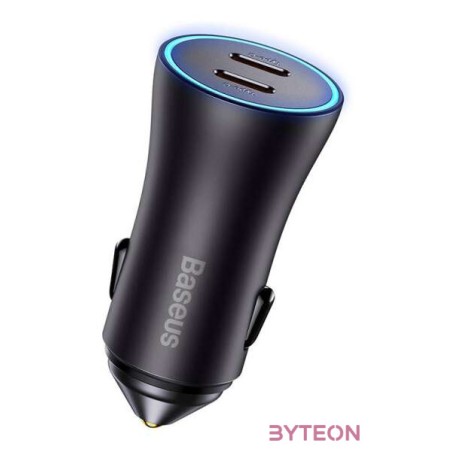 Baseus Golden Contactor Pro autós töltő, 2x USB-C, 40W (szürke)