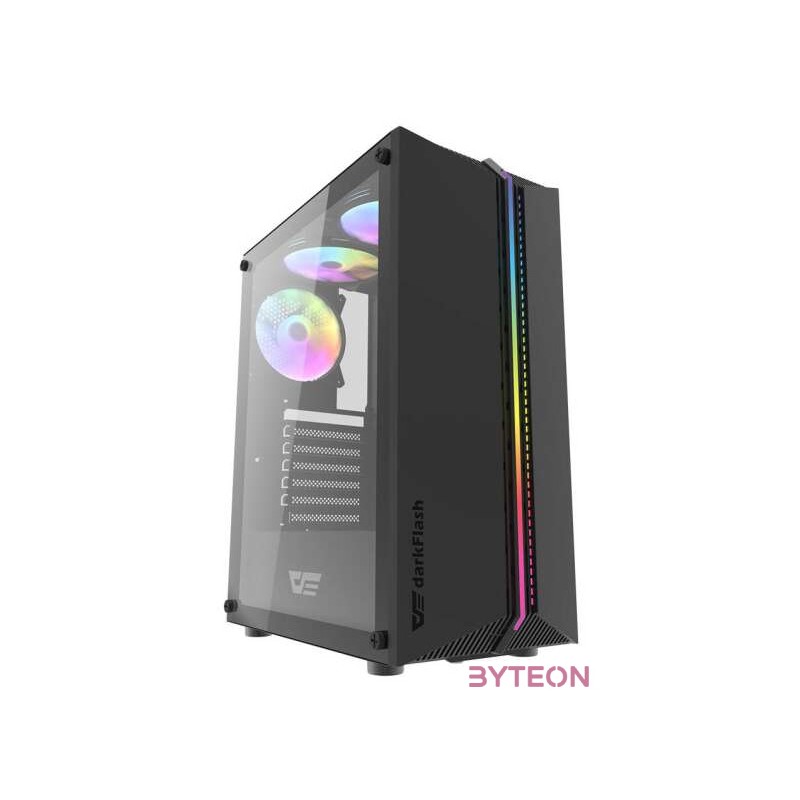 Darkflash DK151 Számítógépház LED  3 ventilátorral (fekete)