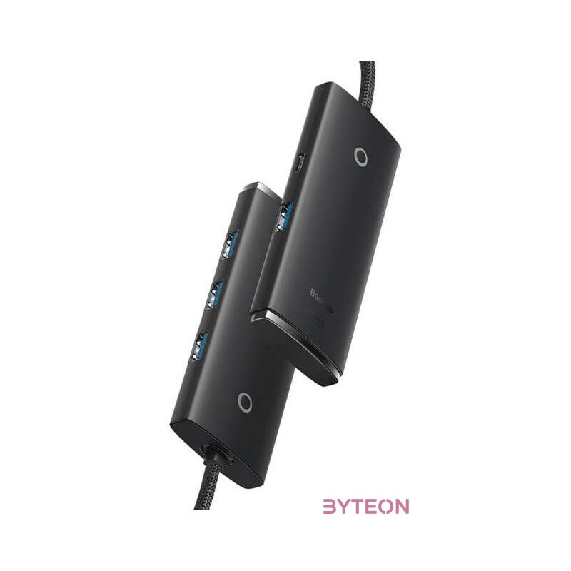 Baseus Lite Series Hub 4in1 USB-C 4x USB 3.0  USB-C, 25cm (fekete)