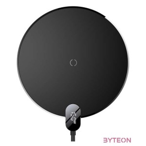 Induktív vezeték nélküli töltő Baseus Digital LED 15W (fekete)