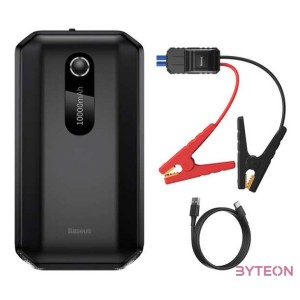 Baseus Super Energy Car Jump Starter Powerbank , Indító, 10000mAh, 1000A, USB (fekete)