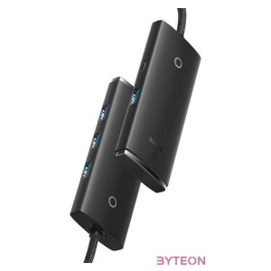 Baseus Lite Series Hub 4in1 USB-C 4x USB 3.0  USB-C, 25cm (fekete)