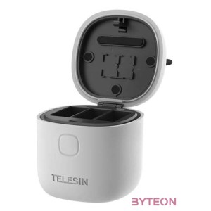 Allin box Telesin vízálló hármas töltő GoPro Hero 9 , Hero 10  2 akkumulátorhoz (GP-BTR-905-GY-B)