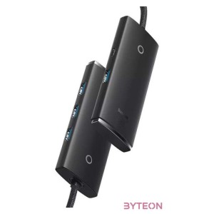 Baseus Lite Series Hub 4in1 USB-C 4x USB 3.0  USB-C, 25cm (fekete)