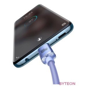 USB-C-kábel a USB-C Baseus Crystal Shine, 100W, 1.2m (ibolya)
