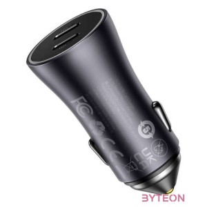 Baseus Golden Contactor Pro autós töltő, 2x USB-C, 40W (szürke)