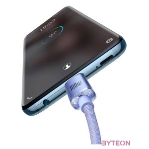 USB-C-kábel a USB-C Baseus Crystal Shine, 100W, 1.2m (ibolya)